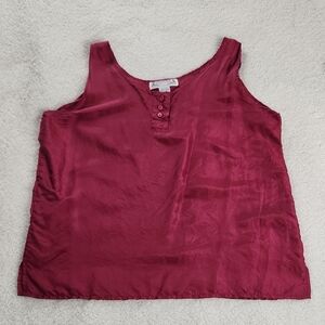 Compagne Internationale Whistles Burgundy Sleeveless Silk Tank Medium